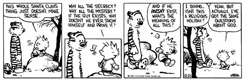 Calvin has questions about god.