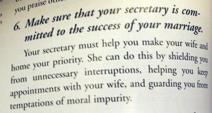 make sure your secretary is committed to your marriage