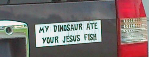 my dinosaur ate your jesus fish